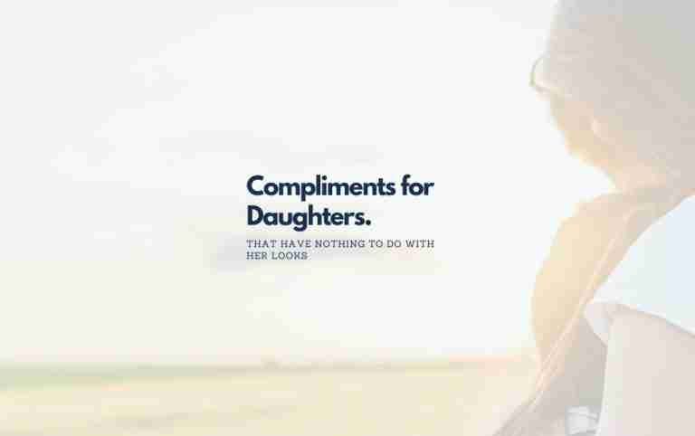 title page compliments for daughters, mom and girl embracing